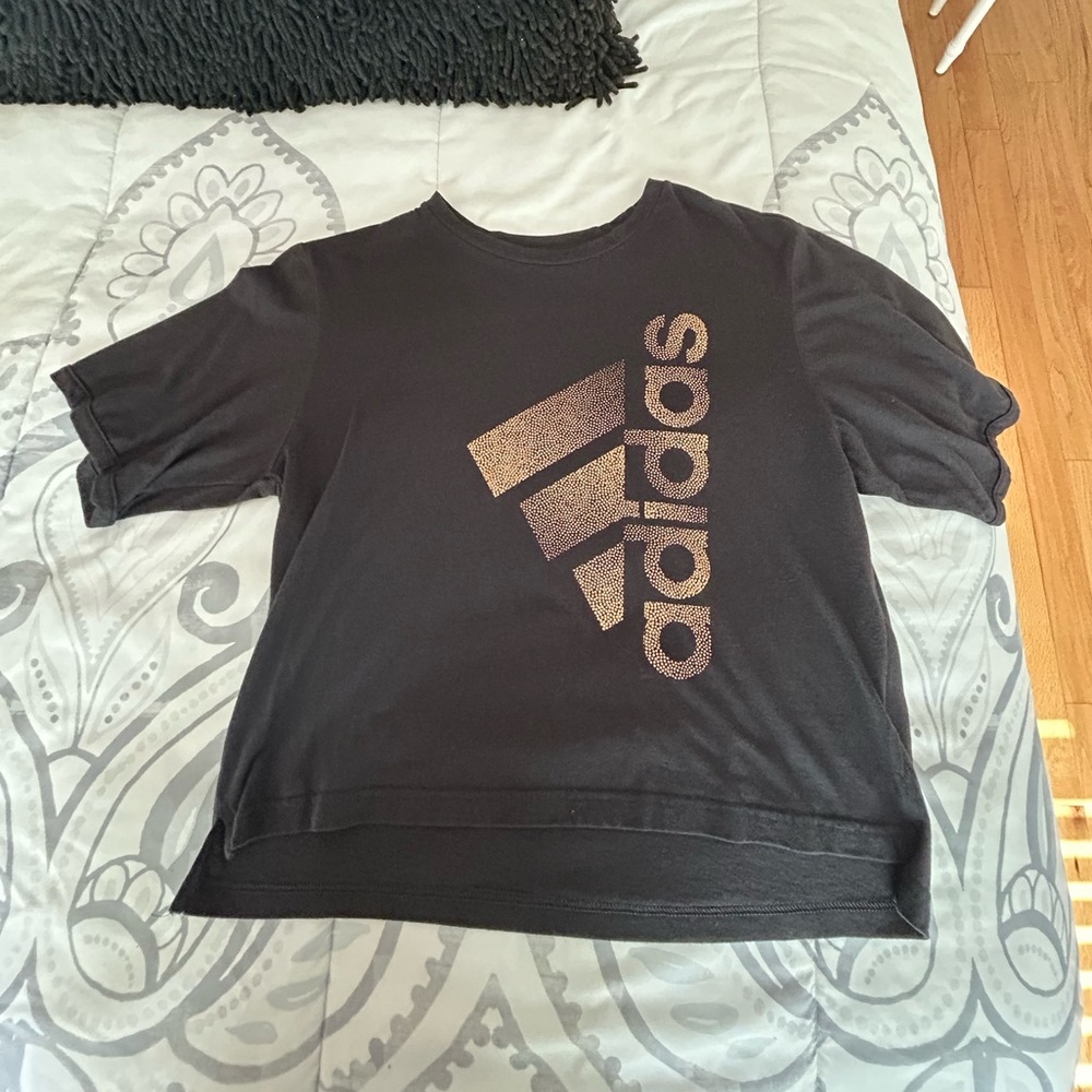 Women’s Adidas Black Exercise T Shirt; Wore 1x Like-New condition!